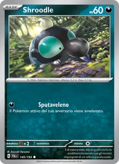 Carta Shroodle dell'espansione Evoluzioni a Paldea, numero 145/193