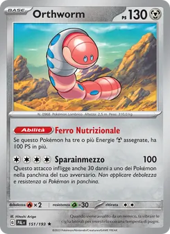 Carta Orthworm dell'espansione Evoluzioni a Paldea, numero 151/193