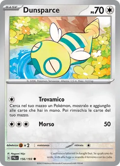 Carta Dunsparce dell'espansione Evoluzioni a Paldea, numero 156/193