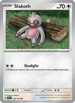 Carta Slakoth dell'espansione Evoluzioni a Paldea, numero 160/193