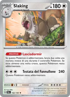 Carta Slaking dell'espansione Evoluzioni a Paldea, numero 162/193