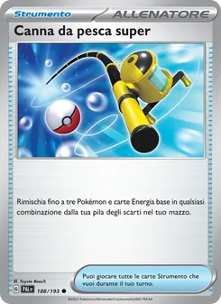 Carta Canna da pesca super dell'espansione Evoluzioni a Paldea, numero 188/193
