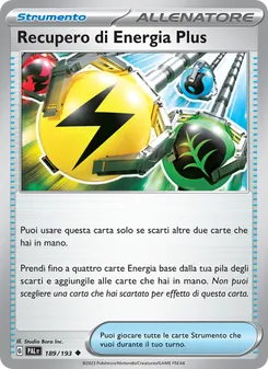 Carta Recupero di Energia Plus dell'espansione Evoluzioni a Paldea, numero 189/193