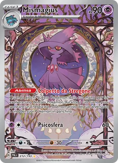 Carta Mismagius dell'espansione Evoluzioni a Paldea, numero 212/193