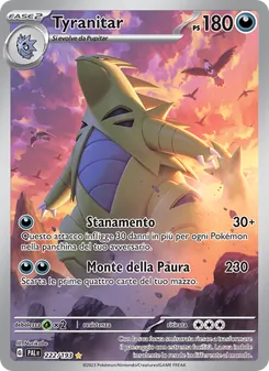 Carta Tyranitar dell'espansione Evoluzioni a Paldea, numero 222/193