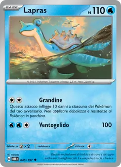 Carta Lapras dell'espansione Ossidiana Infuocata, numero 045/197