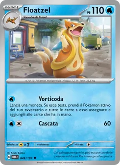 Carta Floatzel dell'espansione Ossidiana Infuocata, numero 049/197