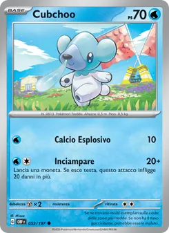 Carta Cubchoo dell'espansione Ossidiana Infuocata, numero 053/197