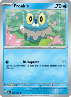 Carta Froakie dell'espansione Ossidiana Infuocata, numero 056/197