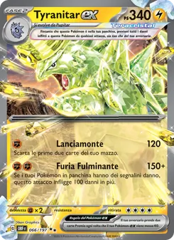 Carta Tyranitar-ex dell'espansione Ossidiana Infuocata, numero 066/197