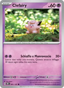 Carta Clefairy dell'espansione Ossidiana Infuocata, numero 081/197