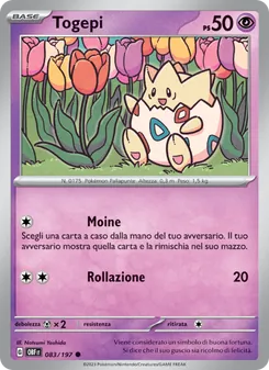 Carta Togepi dell'espansione Ossidiana Infuocata, numero 083/197