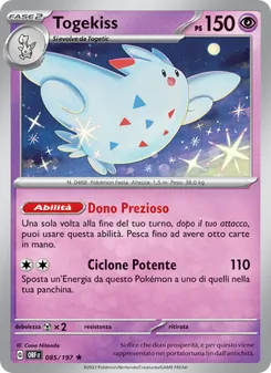 Carta Togekiss dell'espansione Ossidiana Infuocata, numero 085/197