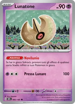 Carta Lunatone dell'espansione Ossidiana Infuocata, numero 092/197
