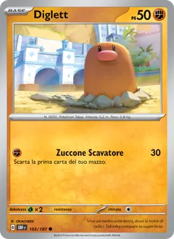 Carta Diglett dell'espansione Ossidiana Infuocata, numero 103/197