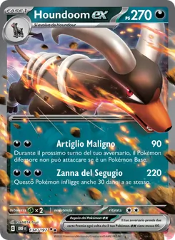 Carta Houndoom-ex dell'espansione Ossidiana Infuocata, numero 134/197
