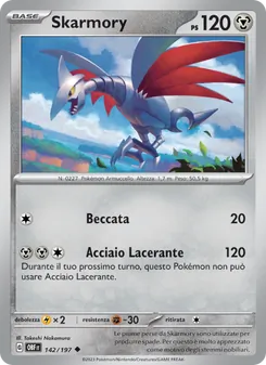 Carta Skarmory dell'espansione Ossidiana Infuocata, numero 142/197