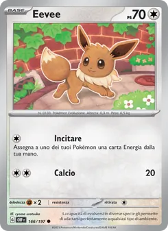 Carta Eevee dell'espansione Ossidiana Infuocata, numero 166/197