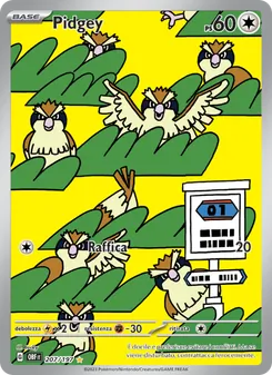 Carta Pidgey dell'espansione Ossidiana Infuocata, numero 207/197