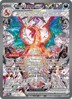 Carta Charizard-ex dell'espansione Ossidiana Infuocata, numero 223/197