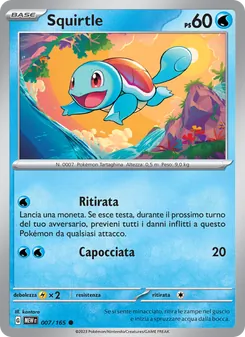 Carta Squirtle dell'espansione 151, numero 007/165