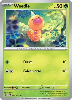 Carta Weedle dell'espansione 151, numero 013/165