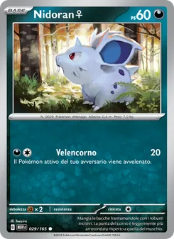 Carta Nidoran♀ dell'espansione 151, numero 029/165