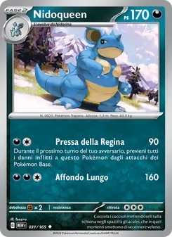 Carta Nidoqueen dell'espansione 151, numero 031/165