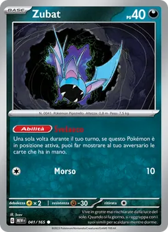 Carta Zubat dell'espansione 151, numero 041/165