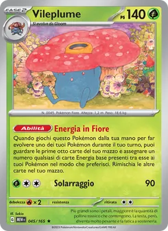 Carta Vileplume dell'espansione 151, numero 045/165