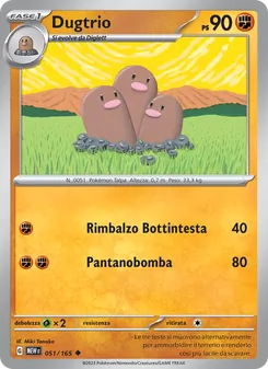 Carta Dugtrio dell'espansione 151, numero 051/165