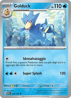 Carta Golduck dell'espansione 151, numero 055/165