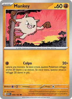 Carta Mankey dell'espansione 151, numero 056/165