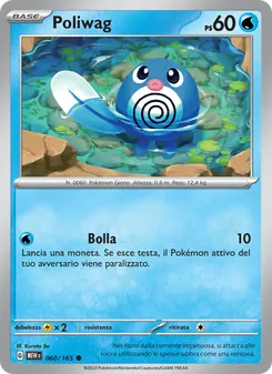Carta Poliwag dell'espansione 151, numero 060/165