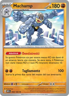 Carta Machamp dell'espansione 151, numero 068/165