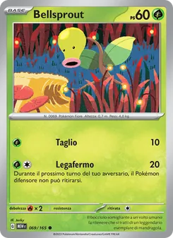 Carta Bellsprout dell'espansione 151, numero 069/165