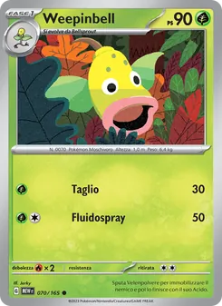 Carta Weepinbell dell'espansione 151, numero 070/165