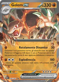 Carta Golem-ex dell'espansione 151, numero 076/165