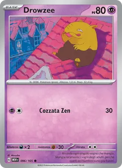 Carta Drowzee dell'espansione 151, numero 096/165