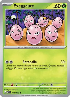 Carta Exeggcute dell'espansione 151, numero 102/165