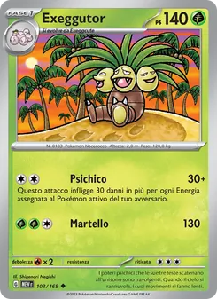 Carta Exeggutor dell'espansione 151, numero 103/165