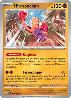 Carta Hitmonchan dell'espansione 151, numero 107/165