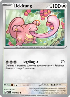 Carta Lickitung dell'espansione 151, numero 108/165