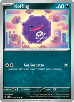 Carta Koffing dell'espansione 151, numero 109/165
