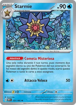 Carta Starmie dell'espansione 151, numero 121/165