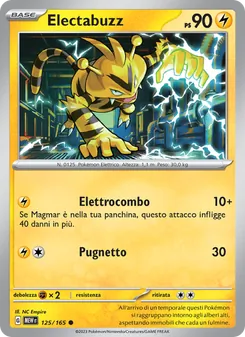 Carta Electabuzz dell'espansione 151, numero 125/165