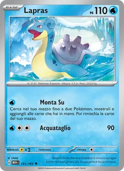 Carta Lapras dell'espansione 151, numero 131/165