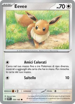 Carta Eevee dell'espansione 151, numero 133/165