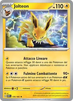Carta Jolteon dell'espansione 151, numero 135/165