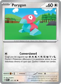 Carta Porygon dell'espansione 151, numero 137/165